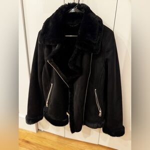 Banana Republic Suede Black Moto Jacket - Women’s Small